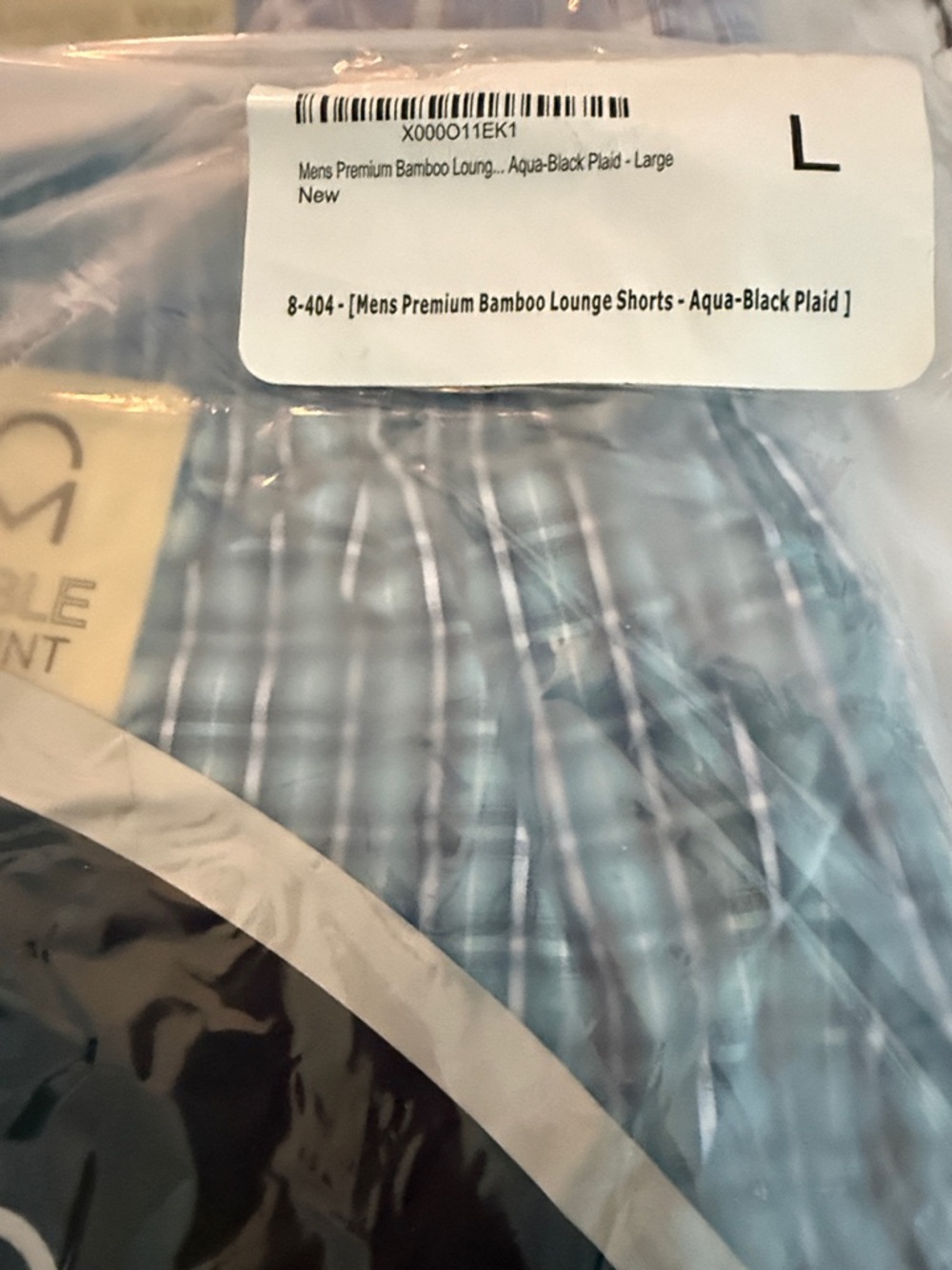 Men’s Premium Bamboo Lounge Boxer Briefs - Blue Plaid - Picture 2 of 3
